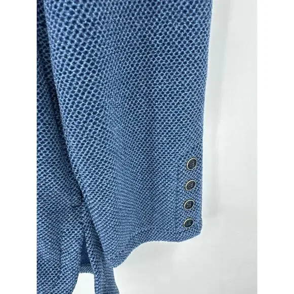 J McLaughlin Marisa Fleece Top Button Detailed High Neck Blue Size Medium - Picture 7 of 10